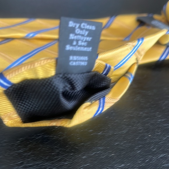 NORDSTROM Yellow, Blue & White Striped Silk Necktie - Picture 7 of 7